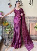 Burburry Wine Festival Wear Sequins Work Saree